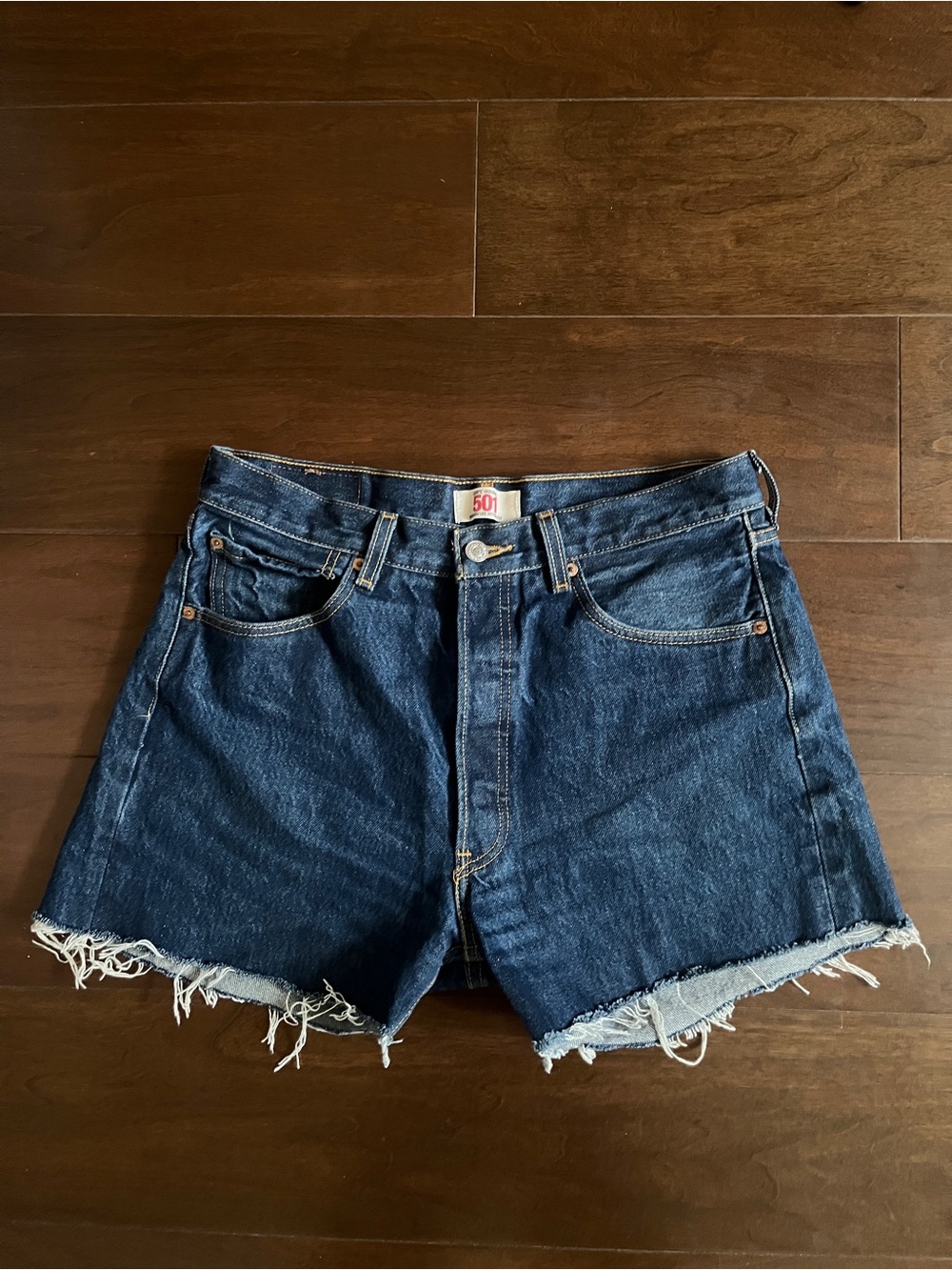 Levi's 501 Women's Dark Blue Denim Cutoff Shorts